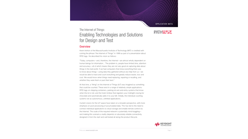 Enabling Technologies for IoT Design and Test